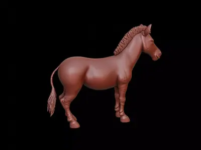Zebra Animal Sculpture 3D print model