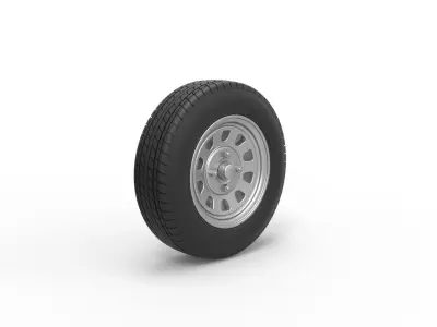 Wheel of New Zealand Ministock car Scale 1 to 25 3D print model