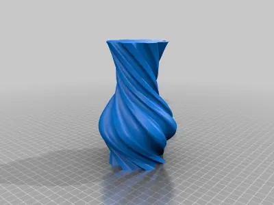 Torqued Round Vase  Free 3D print model