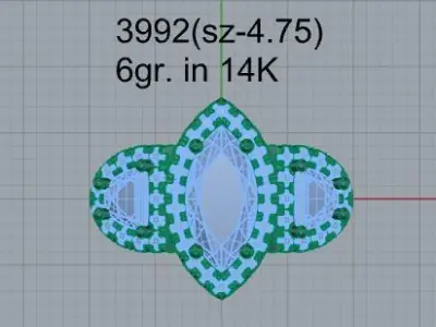 Marquise Halo Ring 3992 3D print model