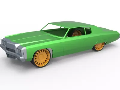 Shell and wheels Chevrolet Impala 1972 Scale 1 to 24 3D print model