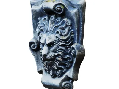Lion Head Bas-Relief 2 3D model