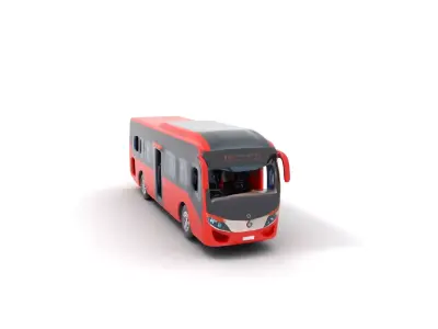 Red Urban Bus model pack Low-poly 3D model