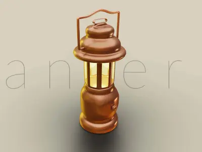 Antique Lantern Concept HIgh Quality Low-poly 3D model