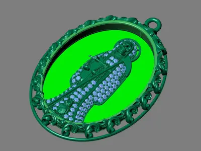  santa muerte holy death small size pendant 3D STL 3DM skull 3D print model