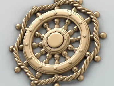 Carved decor central 003 3D model