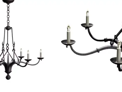 Rustic Medium Chandelier 3D model