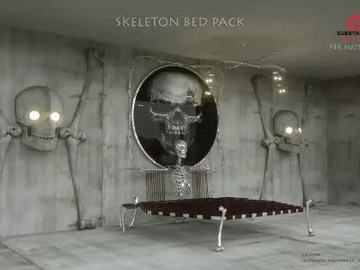    bedroom   panel lamp skull   pack  3d model  3D model