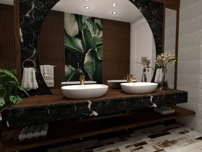 modern bathroom Low-poly 3D model