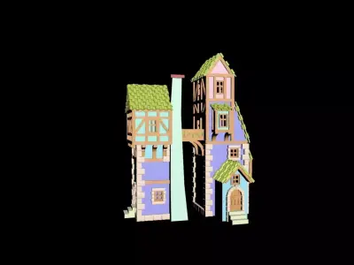 Medieval House 39 3D print model 3D model