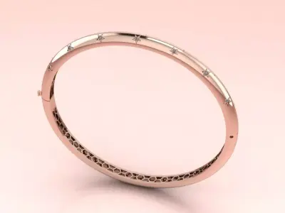 The Orbital Star Bangle Bracelet jewelry 3D model - for Her 3D print model