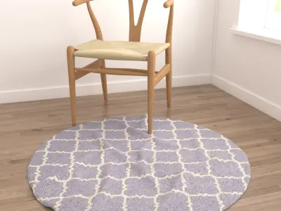 Round Rug Set 89 3D model
