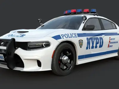 Police car Dodge Charger New York  Department NYPD Low-poly 3D model