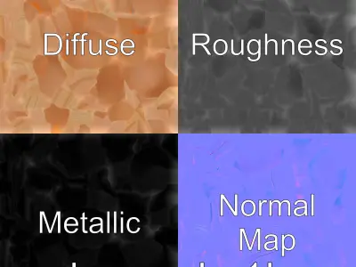 Clay Coffee Table Rounded Legs Model for Living Room Low-poly 3D model