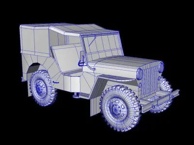 Old Jeep  Low-poly 3D model