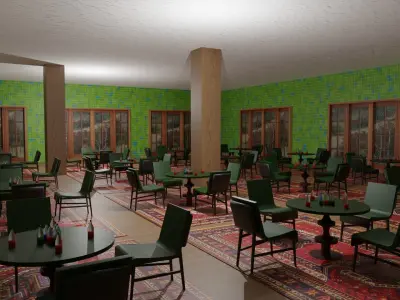 Coffee Shop Low-poly 3D model