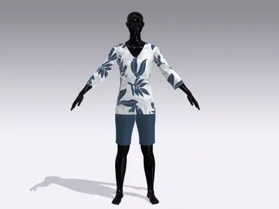 Female Cloth Dress Low-poly 3D model