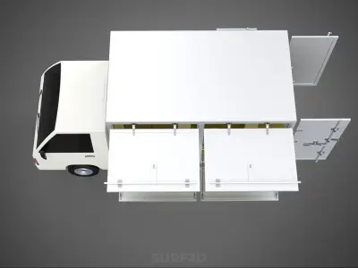 UTE BOX TRUCK PICKUP CARGO FREIGHT CUBE VAN 3 WAY WIDE DECK CAR 3D model
