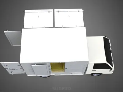 UTE BOX TRUCK PICKUP CARGO FREIGHT CUBE VAN 3 WAY WIDE DECK CAR 3D model