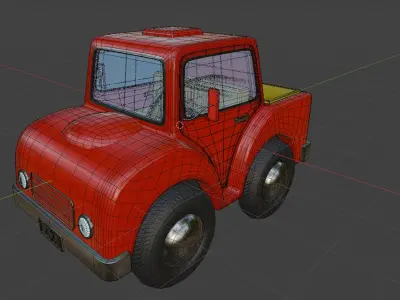 Cartoon Truck PBR and Rigged 3D model