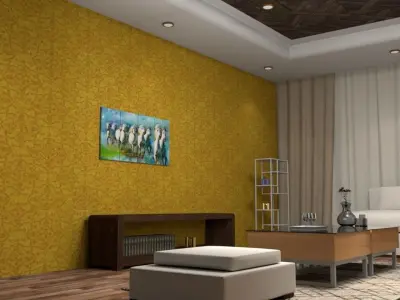 Sitting room Interior  Low-poly 3D model