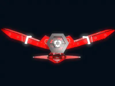 Spaceship Low-poly 3D model 17