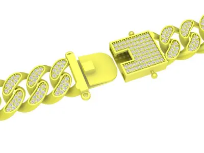 Luxury Cuban Link Bracelet for Jewelry 4134 3D print model