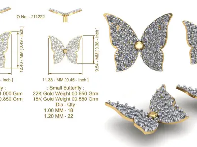 Butterfly - For Multiple jewelry use 3D print model