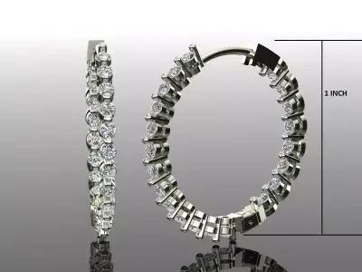 Women Diamond Earrings 3D print model 46