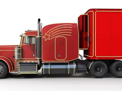 Peterbilt 379 christmas truck Low-poly 3D model