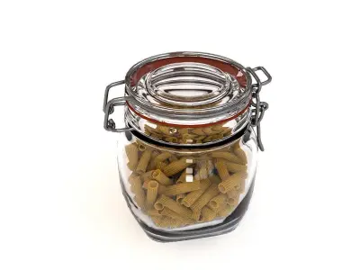 Glass Jar with pasta 3D model