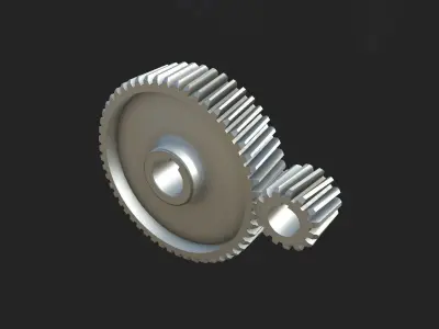 helical gear Low-poly 3D model