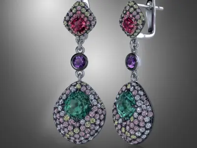  Elegance luxury drop earring ZMY ER 03 3D print model