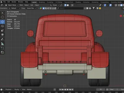 Stylized Retro Pickup Truck 3D model