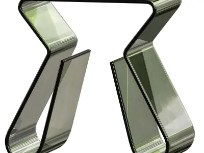 Acrylic Curve Edge Side Table - Minimalist 3D model