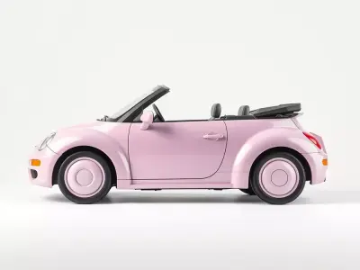 Pink Convertible Beetle model pack Low-poly 3D model