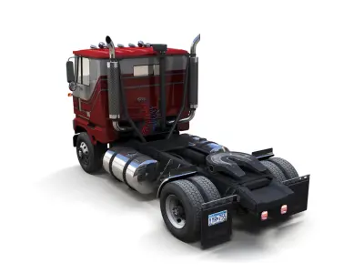 Cabover single axle truck Low-poly 3D model