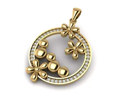 Single flower pendant or necklace 3D print model