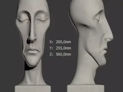 Decorative sculpture v1 - Head sculpture 3D model