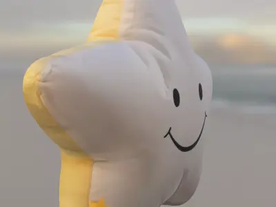 Smiling Star Plush Low-poly 3D model