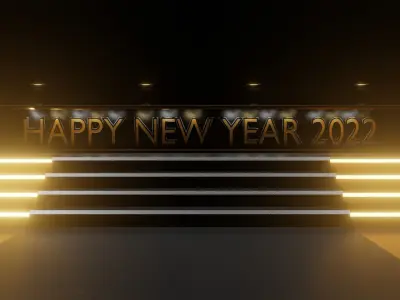 Happy new year blender Free 3D model