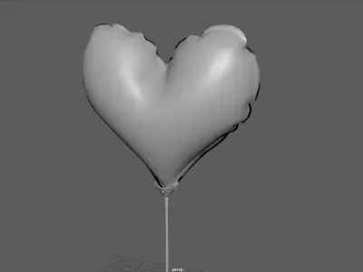 HEART BALLOON Low-poly 3D model