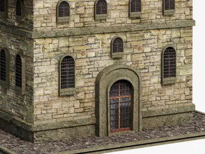 Model Of An Old Building Low-poly 3D model