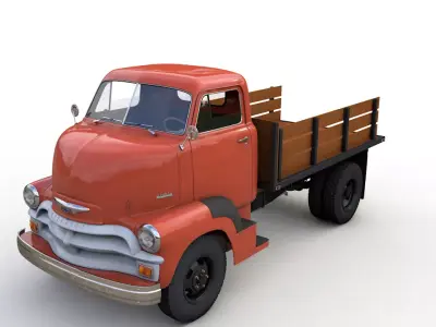 CHEVY 6400 COE FLATBED TRUCK 1954 3D model
