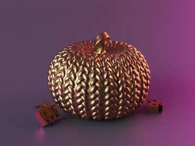 Woven Halloween pumpkin decor 3D print model