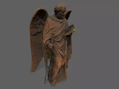 Old Man Statue Low-poly 3D model