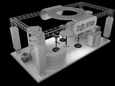 Booth Stand Exhibition a458 3D model