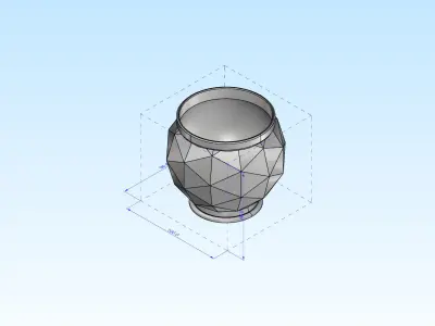 Decorative Triangulated Container Pot for Succulents V1 3D print model
