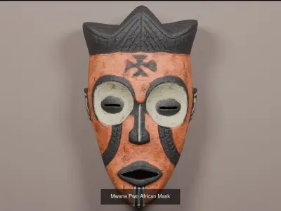 African Mask 5 set 3D Model Collection