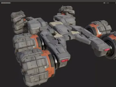 scifi-model547 armored vehicle with wheels 3D model
